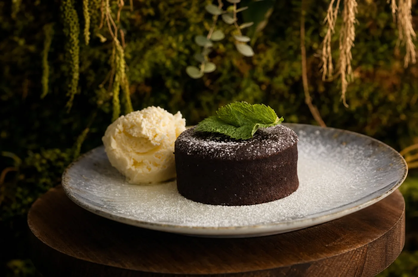 Lava cake cu înghețată de vanilie